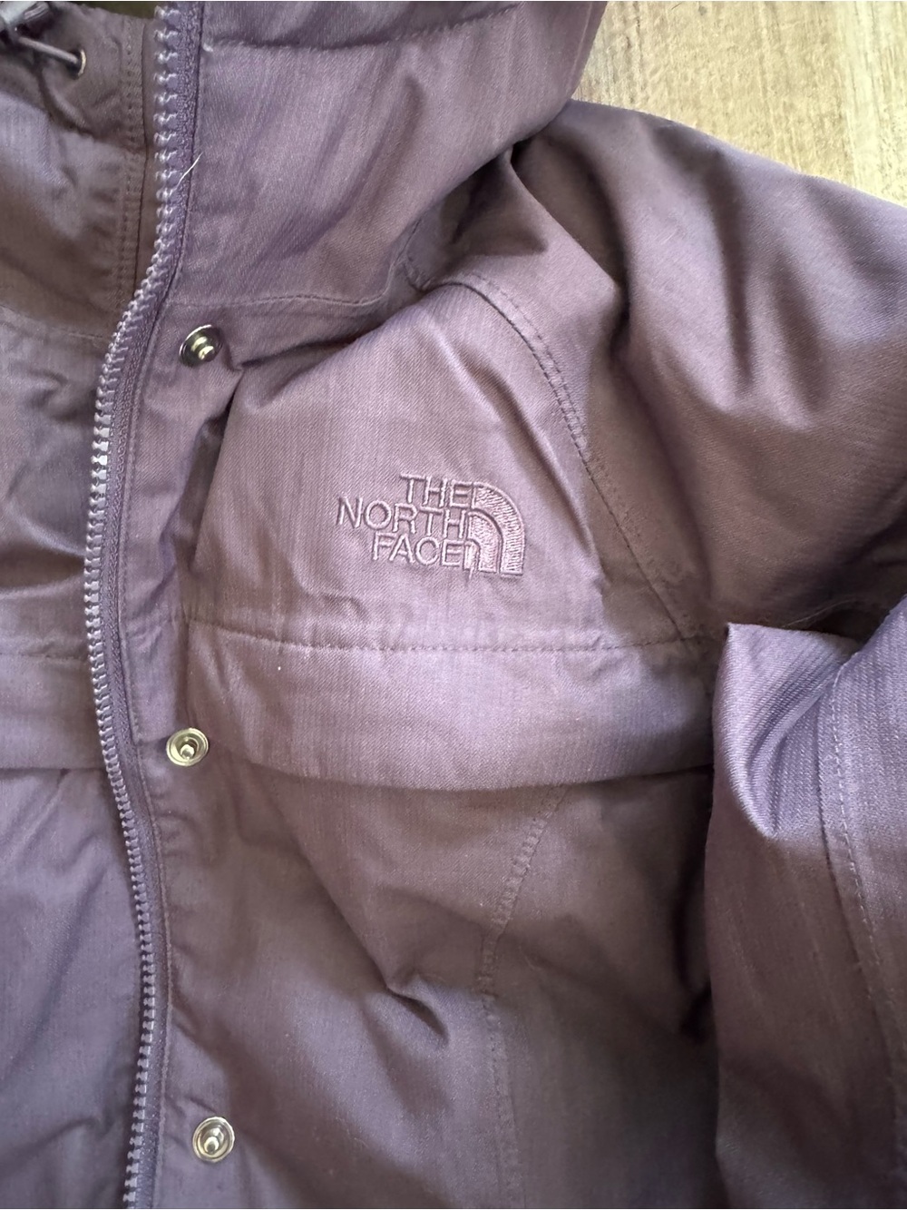 The North Face dark purple quilted puffer jacket